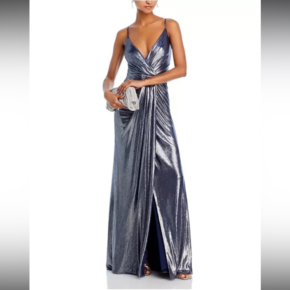 Ramy Brook•Kade Metallic V Neck Gown